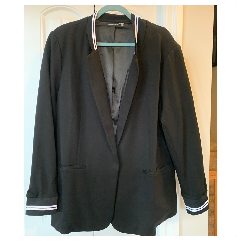 2xl Amanda Green Northern Reflections Black Blazer